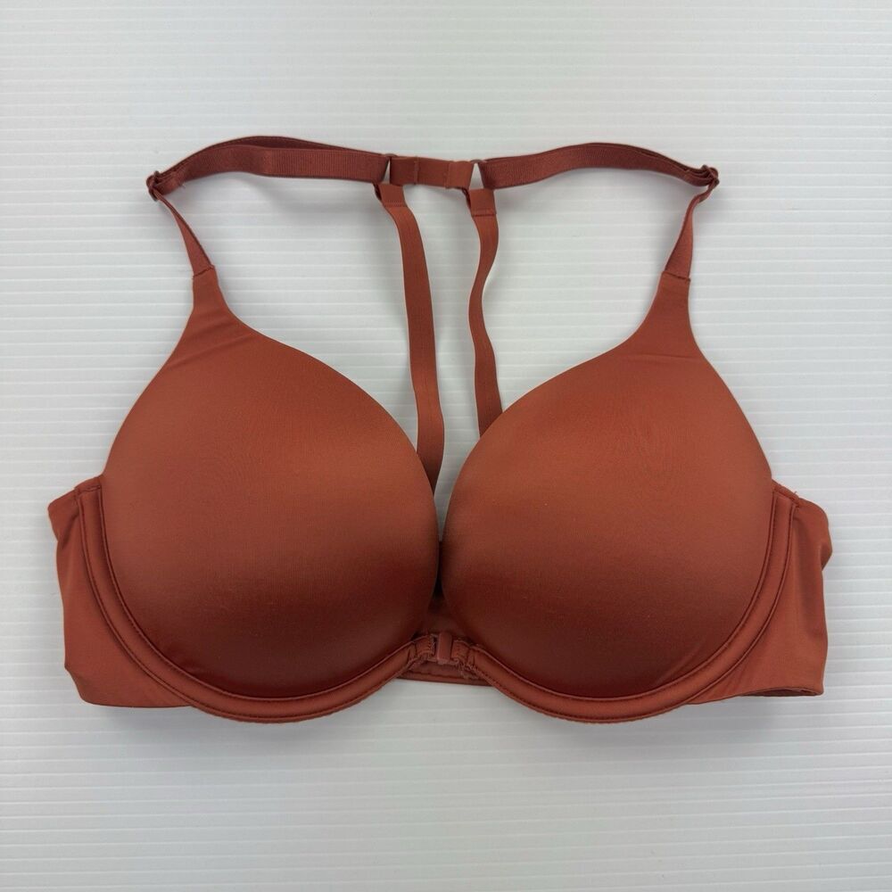Victoria Secret Very Sexy Push Up Bra 34D Burnt Orange Studded Racerback